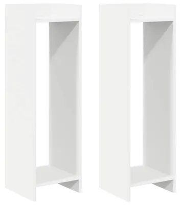 Image de Support de Plante avec étagère 2 pcs Blanc 30 x 30 x 100 cm
