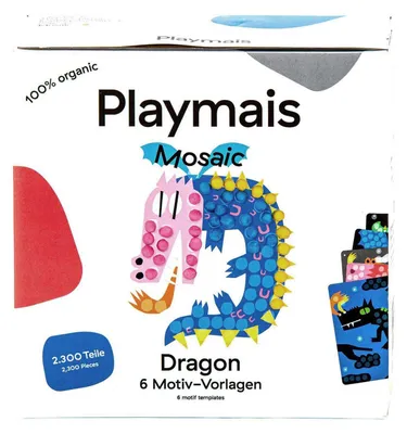Produktbild von PlayMais Bastelset Mosaik Drache - 2300 Teile kreatives Spielzeug