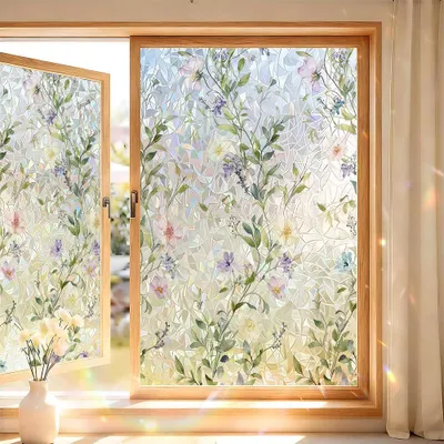 Productafbeelding van Raamfolie, 2 stuks, 45 x 120 cm – Statische privacyfolie – Glasdecorfolie met een bleigekleurde uitstraling – zonder lijm – geschikt voor ramen en deuren - Pakket C