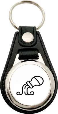 Produktbild von Huuraa Schlüsselanhänger Wassermann Sternzeichen Symbol Metall mit Kunstleder Schlüsselring Einkaufswagenchip Geschenkidee