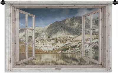 Produktbild von MuchoWow® Wandteppich Wandbehang Aussicht - Wasser - Berge 60x40 cm Tapisserie Dekoration Wandtuch - Wanddekorationen