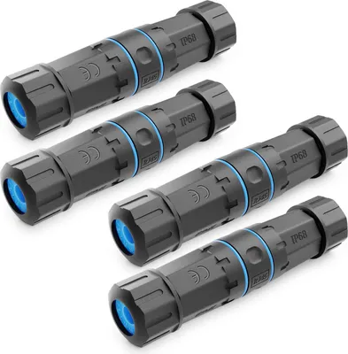 Produktbild von deleyCON CAT6 Outdoor Patchkabel Kupplung RJ45 IP68, 4 Stück - Schwarz