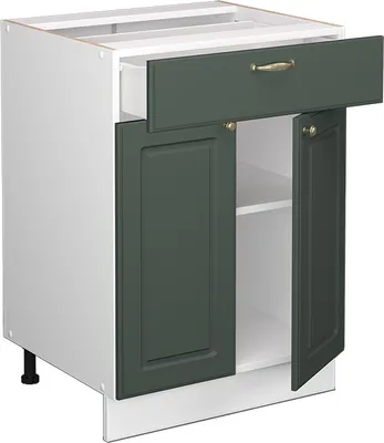Obrázok produktu pre Kuchynská spodná skrinka Vicco Fame-Line Zelený a zlatý vidiecky dom 60 cm so zásuvkou, AP dub, Model 46819