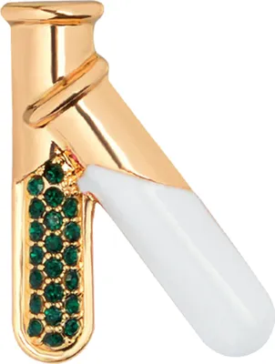 Produktbild von Emaille-Reagenzglas-Brosche mit Strass-Intarsien, medizinisches Werkzeug, Arzt- und Krankenschwester-Abzeichen-Grün