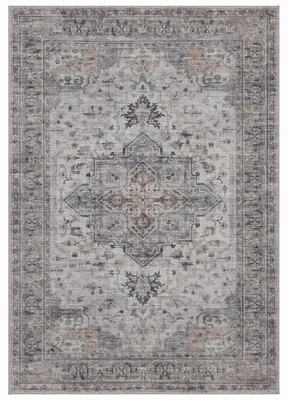 Immagine prodotto di Tappeto vintage in stile orientale, pelo corto, ideale per soggiorno, camera da letto o cameretta, colore beige, forma rettangolare, dimensioni 140x200 cm