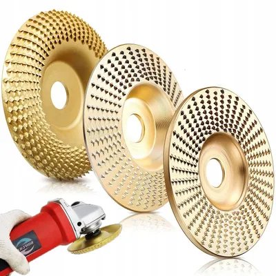 Produktbild von bedee Schleifscheibe, Holzformrad, 4 Zoll, 3 Stück, für Winkelschleifer, Wolframkarbid, Gold, scharfe Zähne, schnelle Demontage, 15.000 U/min, 22,2 mm Bohrung