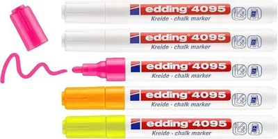 Produktbild von Famanu Kreidemarkerset 5 Kreidestifte in Neonfarben - Für glatte Oberflächen