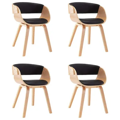 Produktbild von Esszimmerstühle 4 Stk. Schwarz Bugholz und Kunstleder