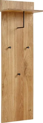Produktbild von Garderobenpaneel >Anacortes< in Eiche aus Massivholz - 42x135x20cm (BxHxT)