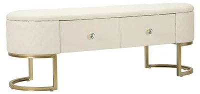 Obrázok produktu pre FURNLUX Otoman Sharon White 120 cm / Hlavná farba: biela / Rozmery: 120 x 43 x 40 cm