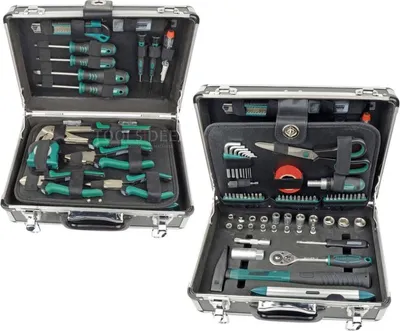Two open tool cases filled with various tools.