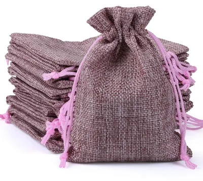 Produktbild von Adventskalender zum Befüllen 24 Altrosa Säckchen 10 x 14 cm Jute Kordelzug