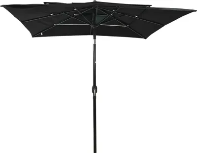 Produktbild von vidaXL Sonnenschirm mit Aluminium-Mast 3-lagig Schwarz 2,5x2,5 m