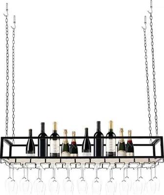 Produktbild von Famanu Weinregal mit Glashalter - 110 cm, schwarz