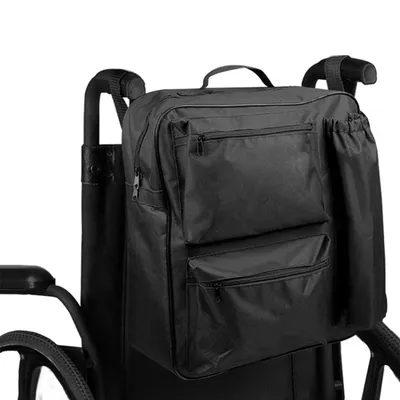 Produktbild von Sonstige Taschen, Rollstuhltasche, Hängetasche für Rollstühle, Rollstuhl Rucksack, 600D Oxford-Gewebe, Rollstuhl Tasche, wasserdichtes, Schwarz