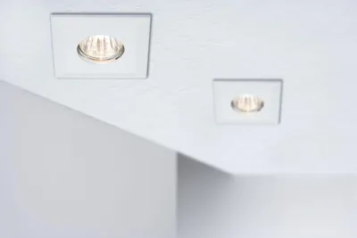 Produktbild von Paulmann Premium Einbauleuchten Set Quadro starr IP65 1x35W 70VA 230/12V GU5,3 51mm Weiß/Alu Zink