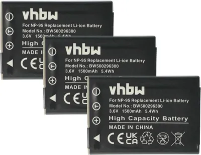Produktbild von vhbw 3x Akku Ersatz für Fujifilm NP-95 für Kamera (1500 mAh, 3,6 V, Li-Ion)