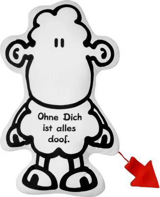 Produktbild von Sheepworld 46495 Plüschkissen Schaf "Ohne Dich ist alles doof."