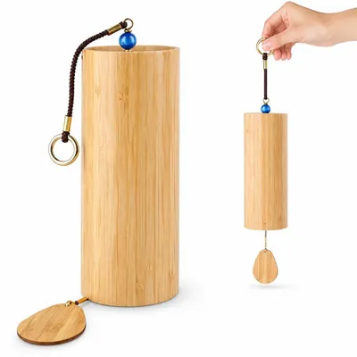 Produktbild von Windgong Bambus handgemacht, Zen-Klangspiel, für Meditation, Garten, Terrasse
