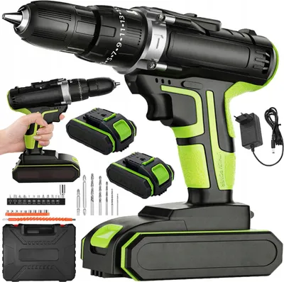 Obrázok produktu pre Ergonomická akumulátorová vŕtačka/skrutkovačka, 20 V, 800 W, 50 Nm, 2x batéria, LED dióda, 3 funkcie