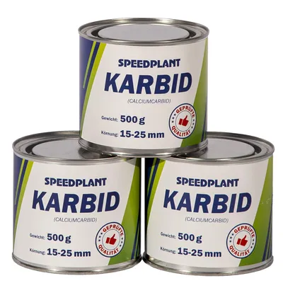 Produktbild von SPEEDPLANT Karbid 1,5 kg (3X 500g) - Carbid Kabit Kabitt karbitt Karbit Karbid Große Feste Steine Körnung 15-25mm - 3 Dosen