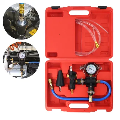 Image de Kit d'outils pour système de refroidissement - Appareil de remplissage sous vide pour liquide de refroidissement - Adaptateur de radiateur conique - Testeur de purge - Pour voitures, motos, camions
