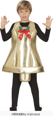Produktbild von Kinderkostüm Goldene Weihnachtsglocke – festliches Glocken-Outfit für Weihnachten, Größe:128/134