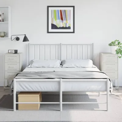 Produktbild von vidaXL Nachttische 2 Stk. Weiß 36x39x78 cm Stahl