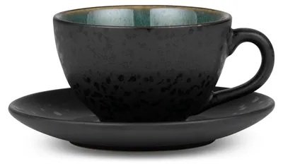 Produktbild von Bitz Tasse mit Untertasse 240 ml schwarz grün