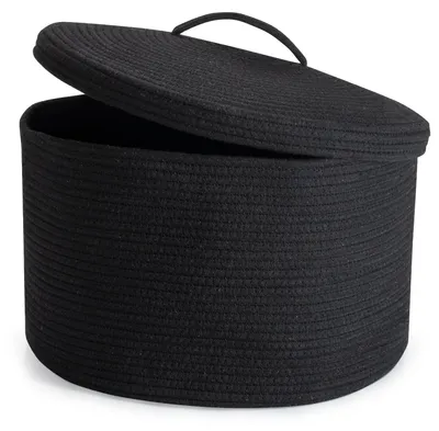 Immagine prodotto di Cesto per biancheria pieghevole con coperchio, capacità 32 litri, realizzato in cotone intrecciato