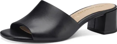 Produktbild von Tamaris Damen Pantolette Mule Leder Blockabsatz Karree 1-27204-20, Größe:39 EU, Farbe:Schwarz