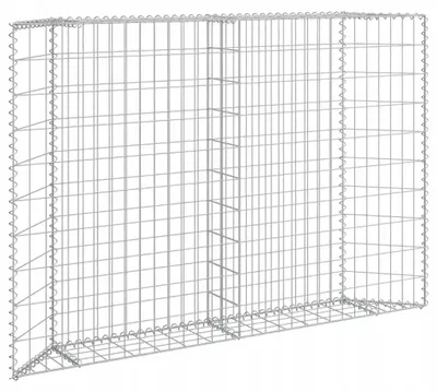 Produktbild von Gabionen-Pflanzkasten 150x20x100 cm Silber
