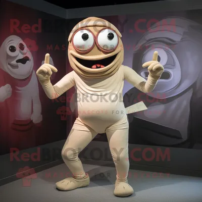 Produktbild von Beiger REDBROKOLY Zyklop Maskottchen Kostüm charakter bekleidet mit einem Rashguard und Krawatten