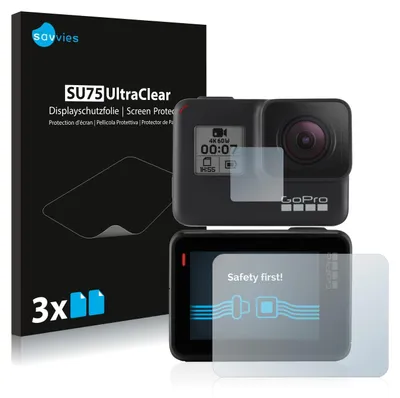 Produktbild von 6x Für GoPro Hero 7 Black Schutzfolie Savvies Displayschutz Display Schutz Folie Klar Transparent