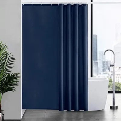 Obrázok produktu pre Sprchový záves textilný proti plesniam 180x210 cm Nepriehľadný s háčikom Modrý