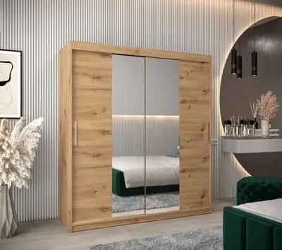 Produktbild von Schwebetürenschrank mit einer Breite von 180 cm TIMEA 1 – Eiche Artisan