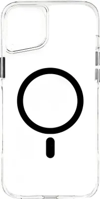 Productafbeelding van Stootvaste beschermhoes met magnetische functie, compatibel met iPhone 14 Pro Max, transparant - zwart