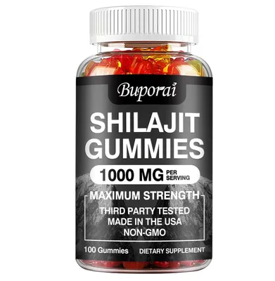 Obrázek produktu pro Shilajit 1000 mg (100 gumových medvídků) doplněk stravy, mozek, kognitivní funkce, nervy, vytrvalost, energie, imunitní systém