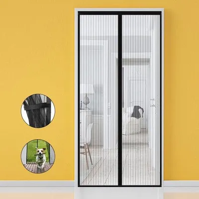 Produktbild von Unyqoos® Magnetisches Fliegengitter Tür 100 x 220 cm, Insektenschutzvorhang Glasfaser/Polyester, automatische Schließung, ohne Bohren, mit seitlicher Aufbewahrungsleiste für Balkon- und Terrassentür