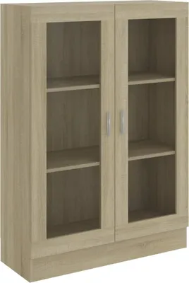 Produktbild von vidaXL Vitrinenschrank Sonoma-Eiche 82,5x30,5x115 cm Holzwerkstoff