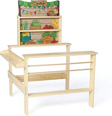 Imagen del producto de 10061 Tienda de comestibles ecológica de madera, juguete para niños que simula una tienda