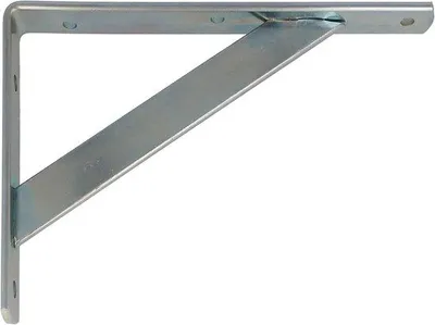 Productafbeelding van Famanu Wandplankbeugels, set van 2 stuks, metaal, zilverkleurig, 200 x 125 mm, draagvermogen tot 320 kg