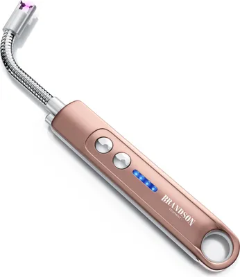 Immagine prodotto di Accendino ad arco Brandson, accendino a bastoncino, accendino elettrico, accendino USB ricaricabile, accendino a candela con indicatore LED del livello di batteria, per cucina, candele, fornelli a gas, barbecue