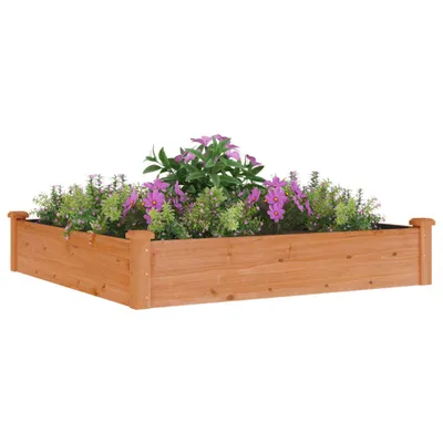 Produktbild von Hochbeet mit Einsatz Braun 120x120x25 cm Massivholz Tanne
