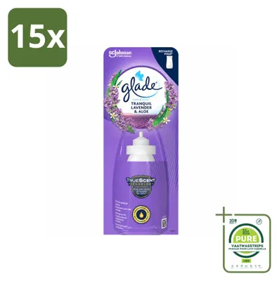 Immagine prodotto di 15 ricariche per diffusore Glade Sense & Spray - Lavanda e Aloe - 18 ml - Confezione grande - 15 pezzi