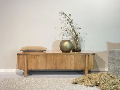 Produktbild von TV-Möbel aus Mangoholz natur - 170x40x50 cm - Salano