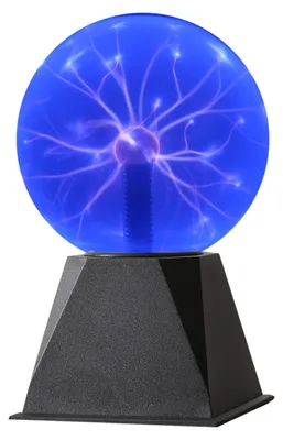 Produktbild von Plasmakugel zuckend, blaue Blitz-Show - Automatikbetrieb oder Musiksteuerung - 15cm Kugel