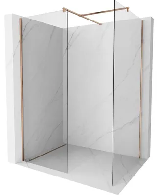 Obrázek produktu pro Mexen Kioto sprchová zástěna Walk-in 130 x 90 cm, transparentní, kartáčovaná měď - 800-130-202-65-00-090