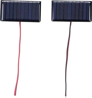 Immagine prodotto di Impianto fotovoltaico - Pannello solare di piccole dimensioni - Produzione di energia - Bassa efficienza luminosa - Dimensioni 68x36 mm - Nero