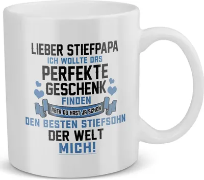 Produktbild von 22Feels Stiefpapa Geschenk von Stiefsohn Vatertag Bonuspapa Stiefvater Tasse Herrentag Geburtstag Weihnachten Kaffeetasse Patchwork Familie Stiefeltern Geschenkidee